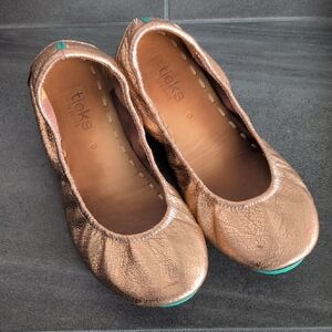 Tieks Rose Gold Ballet Flats, Women, Size 9